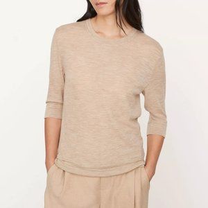 Vince Merino Wool Elbow Sleeve Crew Neck Sweater